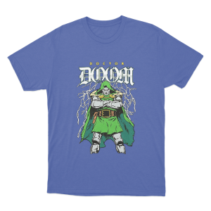 Doctor Doom Lightning Stance Unisex T Shirt Blue